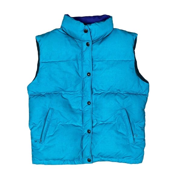 Vintage 90s 80s The North Face Women's M Puffer Teal Vest Nuptse Ski Snowboard - Picture 1 of 10